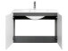Waschtisch-Set >Bologna IV< in Weiß/Hochglanz aus Metall - 80x54x48cm (BxHxT)