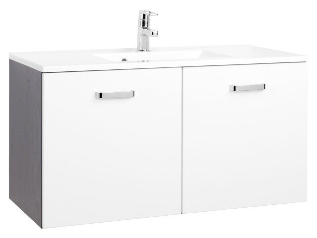 Waschtisch-Set >Bologna IV< in Weiß/Hochglanz aus Metall - 100x54x48cm (BxHxT)