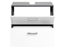 Waschbeckenunterschrank >Bologna IV< in Weiß/Hochglanz - 60x54x35 (BxHxT)