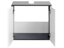 Waschbeckenunterschrank >Bologna VI< in Weiß/Hochglanz - 60x54x35 (BxHxT)