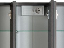 Badezimmer-Set >Bologna< (5 teilig) in graphitgrau Weiß/Hochglanz