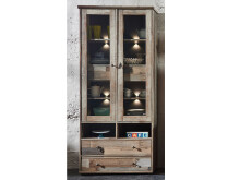 Vitrine >Britta< in Driftwood Nachbildung aus Glas...