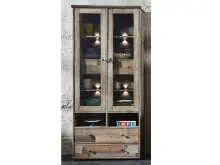 Vitrine >Britta< in Driftwood Nachbildung aus Glas...