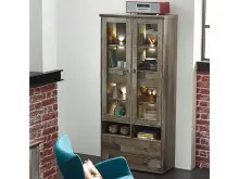 Vitrine >Britta< in Driftwood Nachbildung aus Glas...