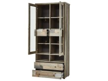 Vitrine >Britta< in Driftwood Nachbildung aus Glas - 83x188x39cm (BxHxT)