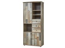 Hochschrank >Britta< in Driftwood Nachbildung aus Kunststoff - 83x188x39 (BxHxT)