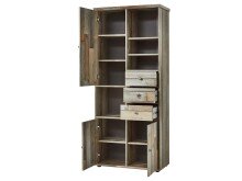 Hochschrank >Britta< in Driftwood Nachbildung aus Kunststoff - 83x188x39 (BxHxT)