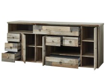 Sideboard >Britta< in Driftwood Nachbildung aus Kunststoff - 193x80x48cm (BxHxT)