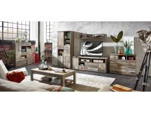 Highboard >Britta< in Driftwood Nachbildung aus Kunststoff - 99x133x39cm (BxHxT)