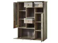 Highboard >Britta< in Driftwood Nachbildung aus Kunststoff - 99x133x39cm (BxHxT)