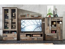 Highboard >Britta< in Driftwood Nachbildung aus Kunststoff - 99x133x39cm (BxHxT)