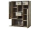 Highboard >Britta< in Driftwood Nachbildung aus Kunststoff - 99x133x39cm (BxHxT)
