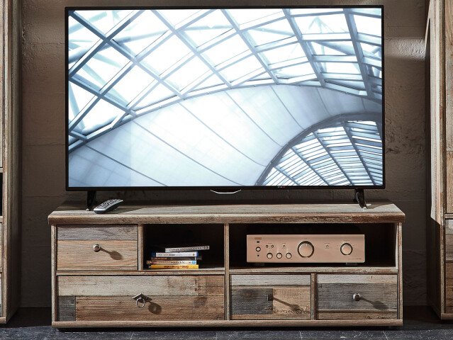 TV-Board >Britta< in Driftwood Nachbildung aus Kunststoff - 130x43x52cm (BxHxT)