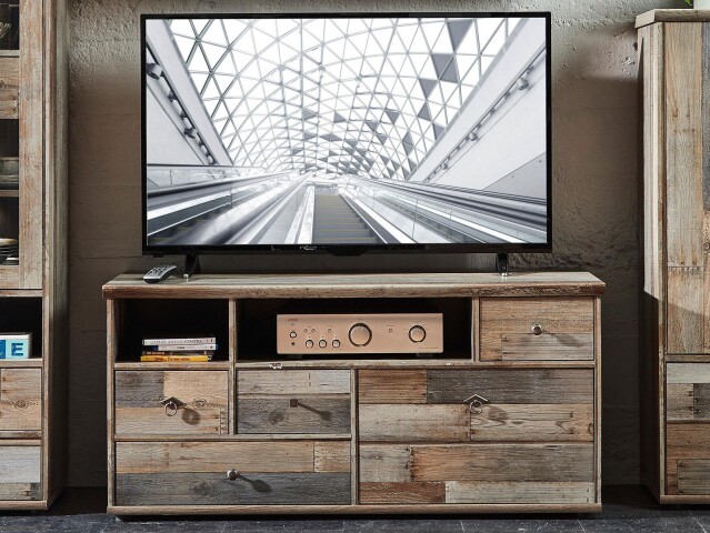 TV-Board >Britta< in Driftwood Nachbildung aus Kunststoff - 130x61x52cm (BxHxT)