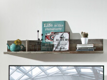 Wohnwand >Britta< in Driftwood Nachbildung aus Glas - 342x188x52cm (BxHxT)