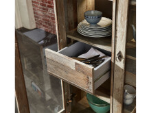 Wohnwand >Britta< in Driftwood Nachbildung aus Glas - 342x188x52cm (BxHxT)