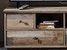 Wohnwand >Britta< in Driftwood Nachbildung aus Glas - 342x188x52cm (BxHxT)