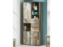 Wohnwand >Britta< in Driftwood Nachbildung aus Kunststoff - 374x188x52cm (BxHxT)