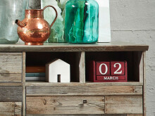 Wohnwand >Britta< in Driftwood Nachbildung aus Kunststoff - 374x188x52cm (BxHxT)