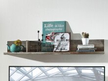Wohnwand >Britta< in Driftwood Nachbildung aus Kunststoff - 374x188x52cm (BxHxT)