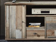 Wohnwand >Britta< in Driftwood Nachbildung aus Kunststoff - 374x188x52cm (BxHxT)