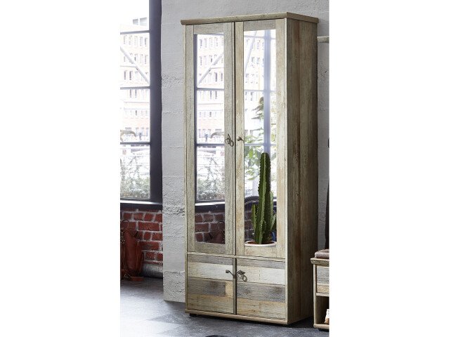 Garderobenschrank >Britta< in Driftwood Nachbildung - 78x188x40 (BxHxT)