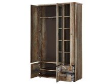 Garderobenschrank >Britta< in Driftwood Nachbildung - 109x188x40 (BxHxT)