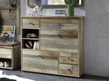 Schuhschrank >Britta< in Driftwood Nachbildung aus Kunststoff - 99x98x40 (BxHxT)