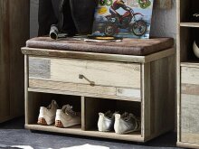 Sitzbank >Britta< in Driftwood Nachbildung aus Kunststoff - 67x47x40cm (BxHxT)