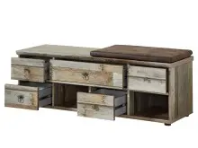 Sitzbank >Britta< in Driftwood Nachbildung aus Kunststoff - 130x47x40cm (BxHxT)