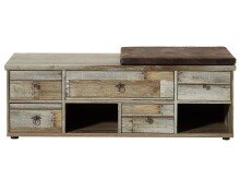 Sitzbank >Britta< in Driftwood Nachbildung aus Kunststoff - 130x47x40cm (BxHxT)