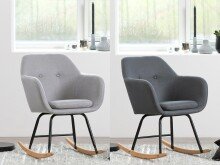 Schaukelstuhl >Eniza I< in Eiche aus Metall -...