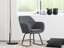 Schaukelstuhl >Eniza I< in Eiche aus Metall - 57x81x71cm (BxHxT)