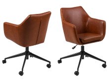 Drehstuhl >Neri< in Vintage cognac aus Metall - 58x95x58cm (BxHxT)