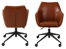 Drehstuhl >Neri< in Vintage cognac aus Metall - 58x95x58cm (BxHxT)