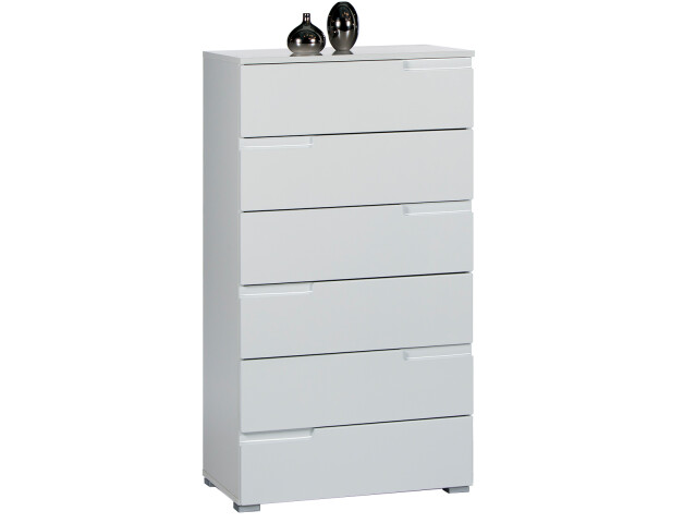 Kommode >Suzette< in Weiß aus MDF - 65x119x40cm (BxHxT)