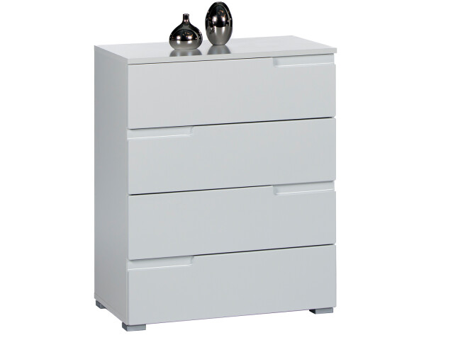 Kommode >Suzette< in Weiß aus MDF - 65x80x40cm (BxHxT)