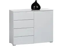 Kommode >Suzette< in Weiß aus MDF -...