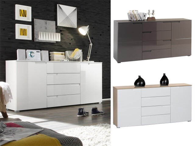 Sideboard >Suzette< aus MDF - 165x80x40cm (BxHxT)