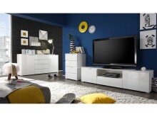 Sideboard >Suzette< in Weiß aus MDF - 165x80x40cm (BxHxT)