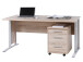 Schreibtisch >Clermont< in Sonoma-Eiche aus Metall - 150x73x70cm (BxHxT)
