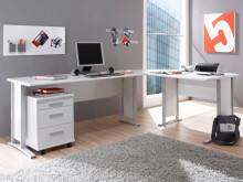 Eckschreibtisch >Clermont< mit Rollcontainer - 220 x 170 cm