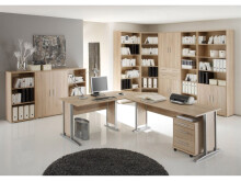 Eckschreibtisch >Clermont< mit Rollcontainer - 220 x 170 cm