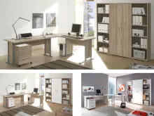 Büro-Set >Clermont< in Sonoma-Eiche aus Metall