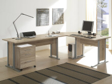 Büro-Set >Clermont< in Sonoma-Eiche aus Metall