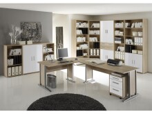 Kommode >Clermont< in Sonoma-Eiche/Weiß - 184x114x35cm (BxHxT)