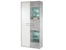 Vitrine >Marion< in Beton aus Glas - 90x197x37cm (BxHxT)