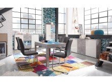 Vitrine >Marion< in Beton aus Glas - 90x197x37cm (BxHxT)