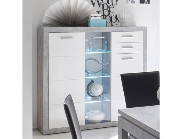 Highboard >Rio de Janeiro< in Beton aus Glas - 137x134x37cm (BxHxT)