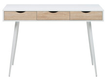Schreibtisch >Neil I< in Weiß Eiche - 110x77,1x50cm (BxHxT)